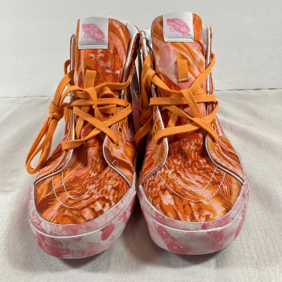 NWT Vans X Collina Strada Sk8 Hi Sneakers, Pink & Orange, Mens Sz 10, Wm Sz 11.5 - Picture 6 of 13